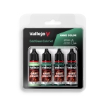 Vallejo 72383 - Farb-Set Kalt-Grün, 4x 18 ml